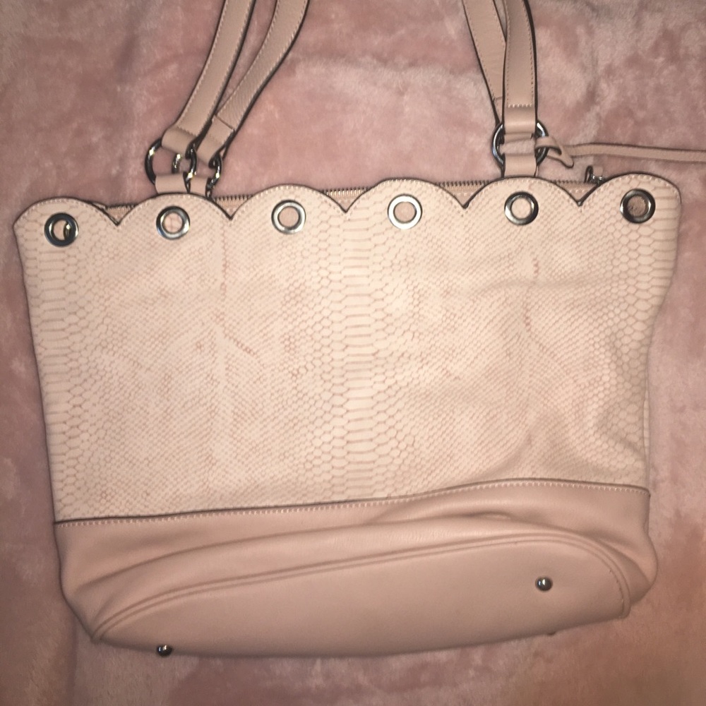 Pink alligator Nicole Miller handbag
